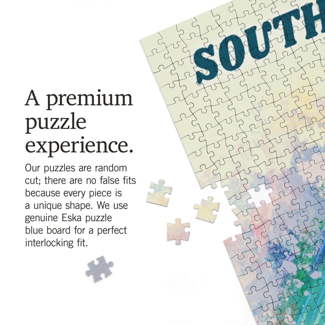 South Carolina, Vitamin Sea, Coastal Series, Surfer Girl, Jigsaw Puzzle Puzzle Lantern Press