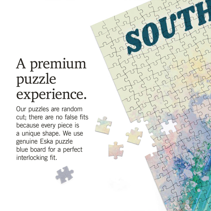 South Carolina, Vitamin Sea, Coastal Series, Surfer Girl, Jigsaw Puzzle Puzzle Lantern Press