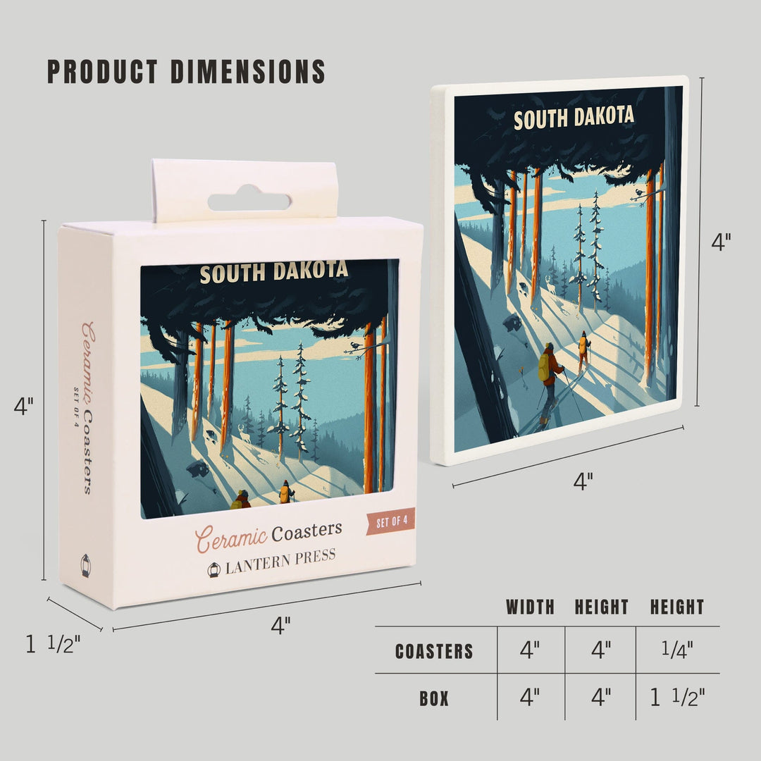 South Dakota, Better on Foot, Snowshoeing, Coasters Coasters Lantern Press