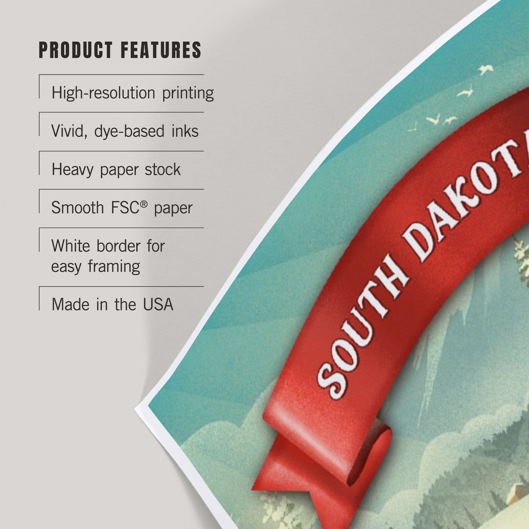 South Dakota, Holiday Tradition, Art & Giclee Prints Art Lantern Press