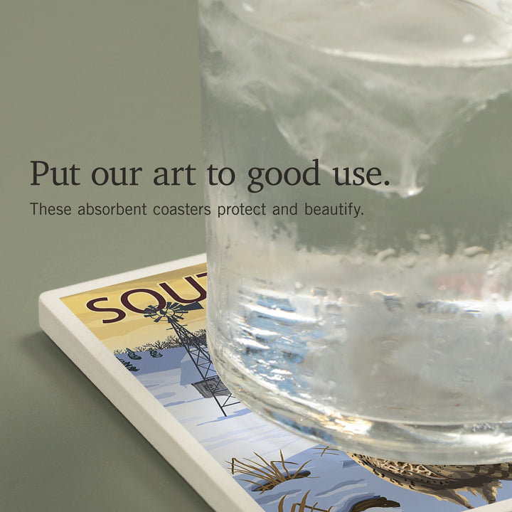 South Dakota, Pheasants, Coasters Coasters Lantern Press