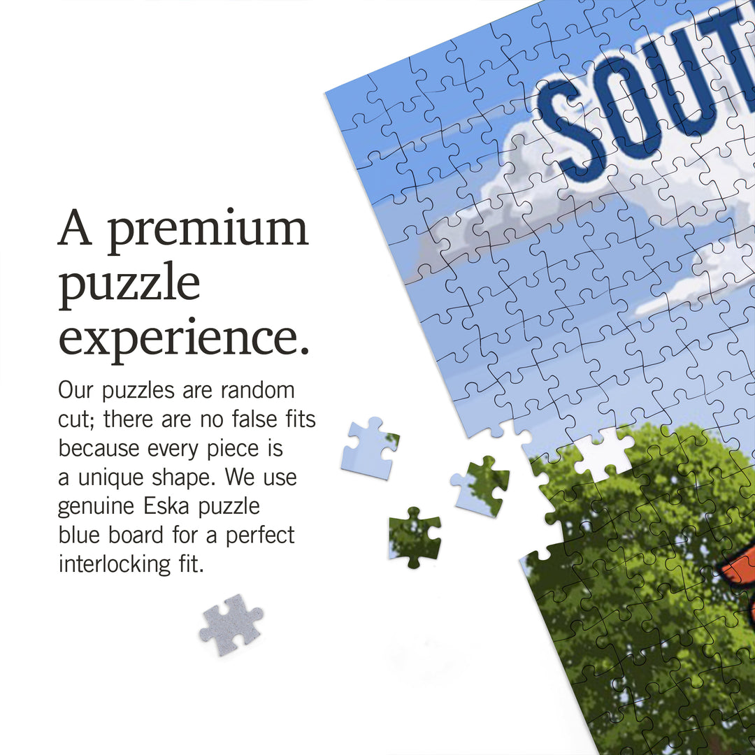 South Dakota, Signpost, Orchard, Jigsaw Puzzle Puzzle Lantern Press