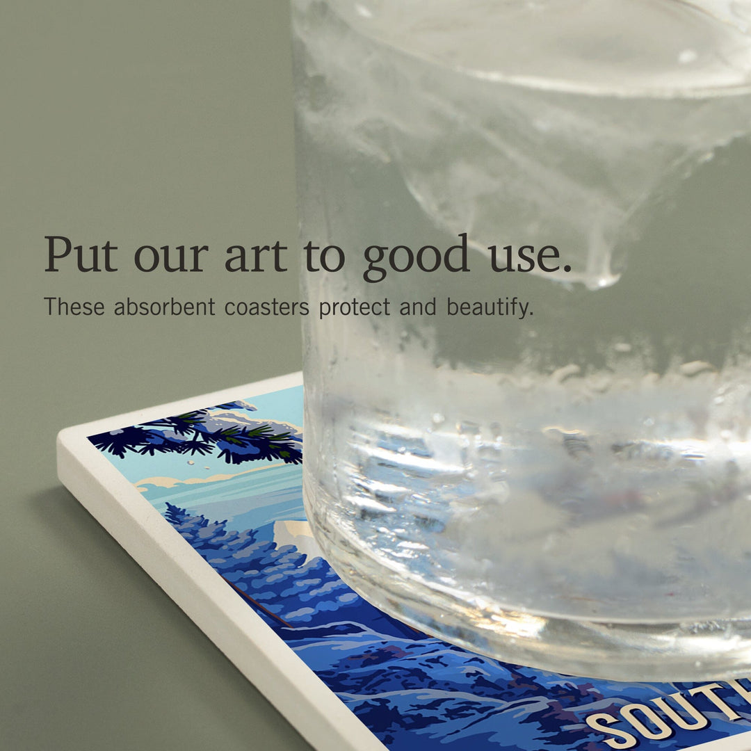 South Dakota, Ski Lift Above The Trees, Coasters Coasters Lantern Press