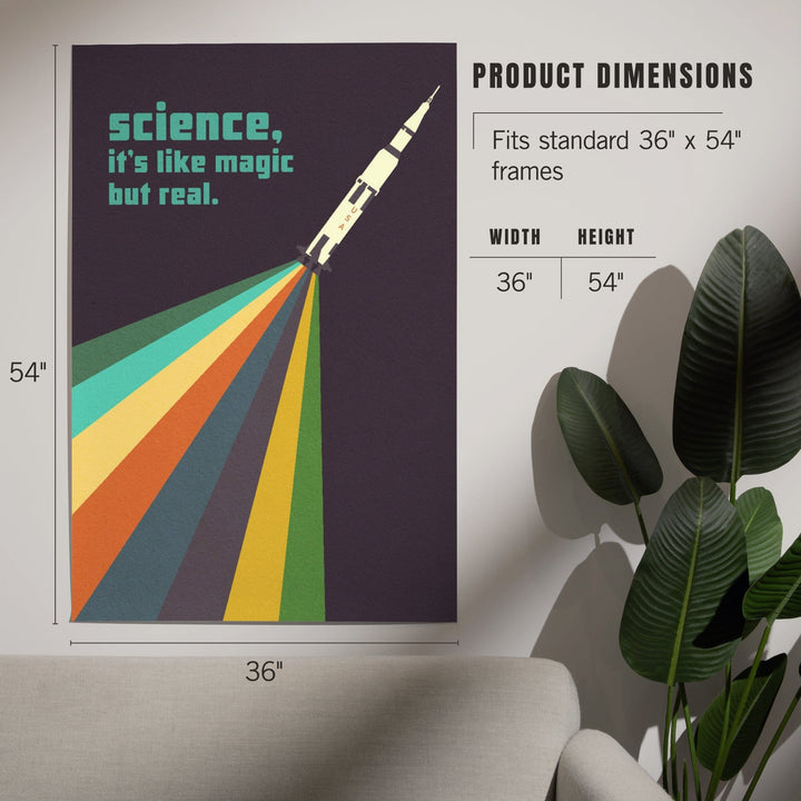 Space Is The Place Collection, Rainbow Rocket, Science It's Like Magic But Real, Art & Giclee Prints Art Lantern Press