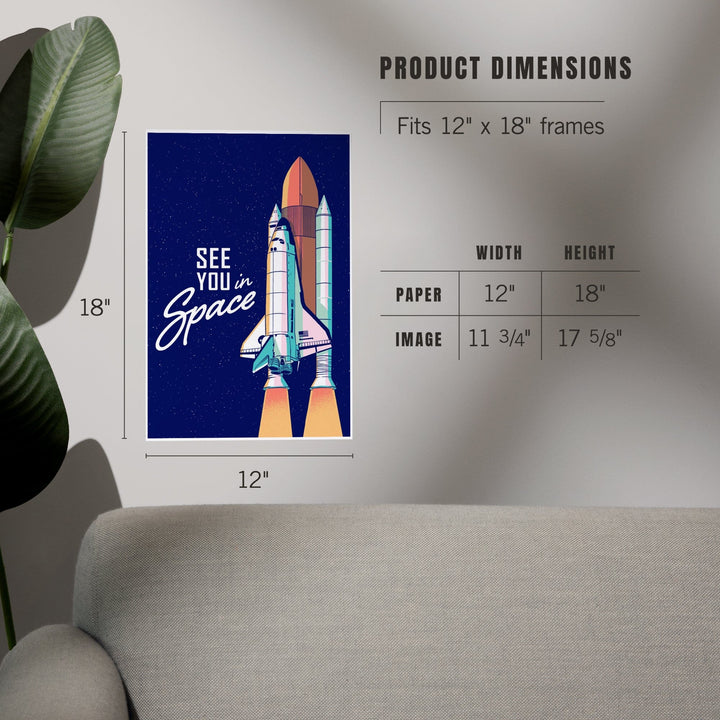 Space Queens Collection, Shuttle Launch, See You In Space, Art & Giclee Prints Art Lantern Press 