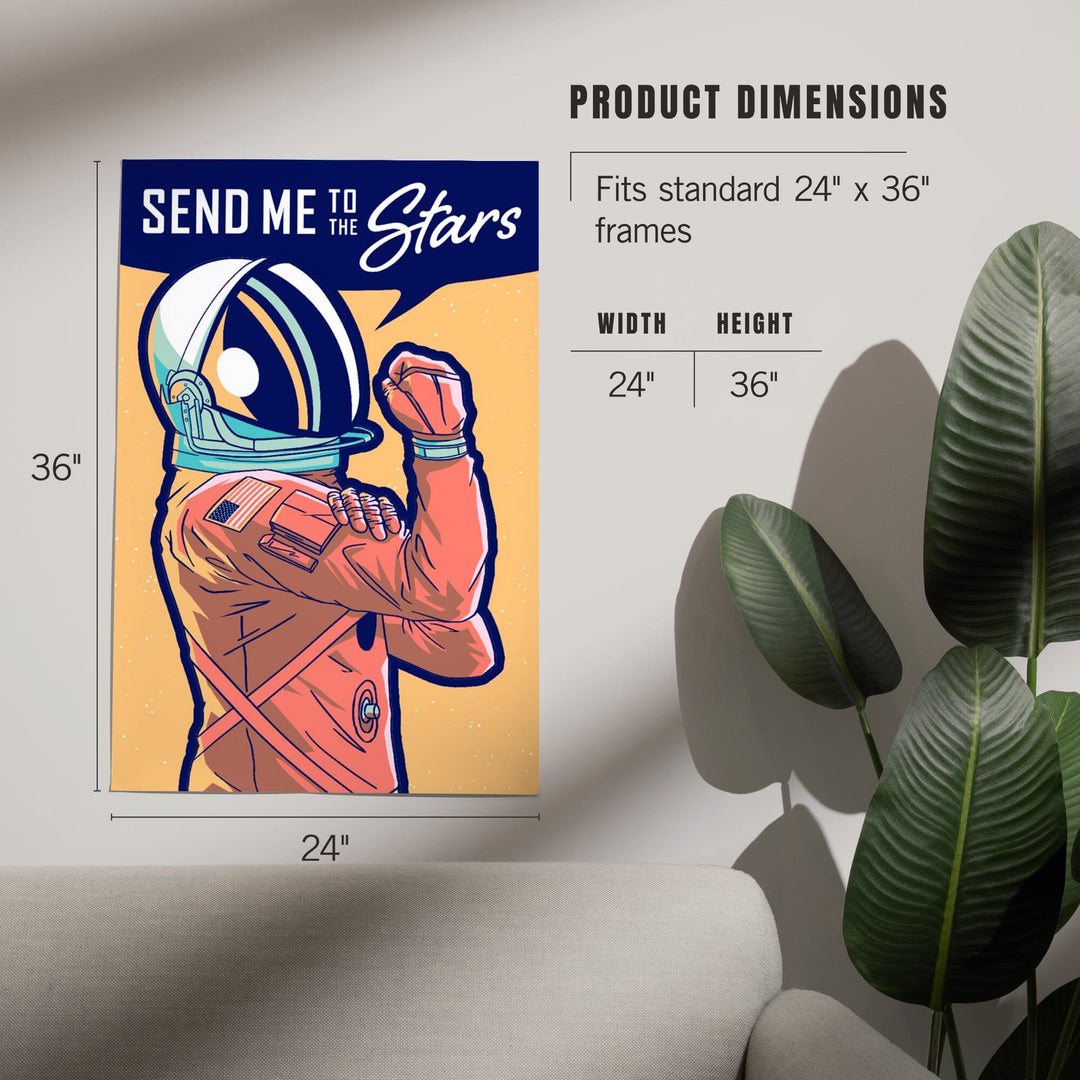 Space Queens Collection, Woman Astronaut, Send Me To The Stars, Art & Giclee Prints Art Lantern Press