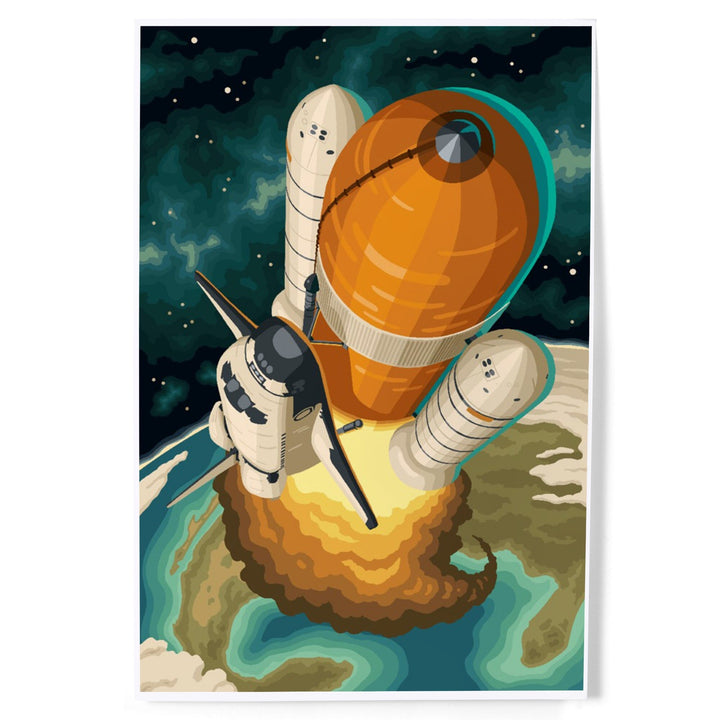 Space Shuttle Entering Orbit, Art & Giclee Prints Art Lantern Press