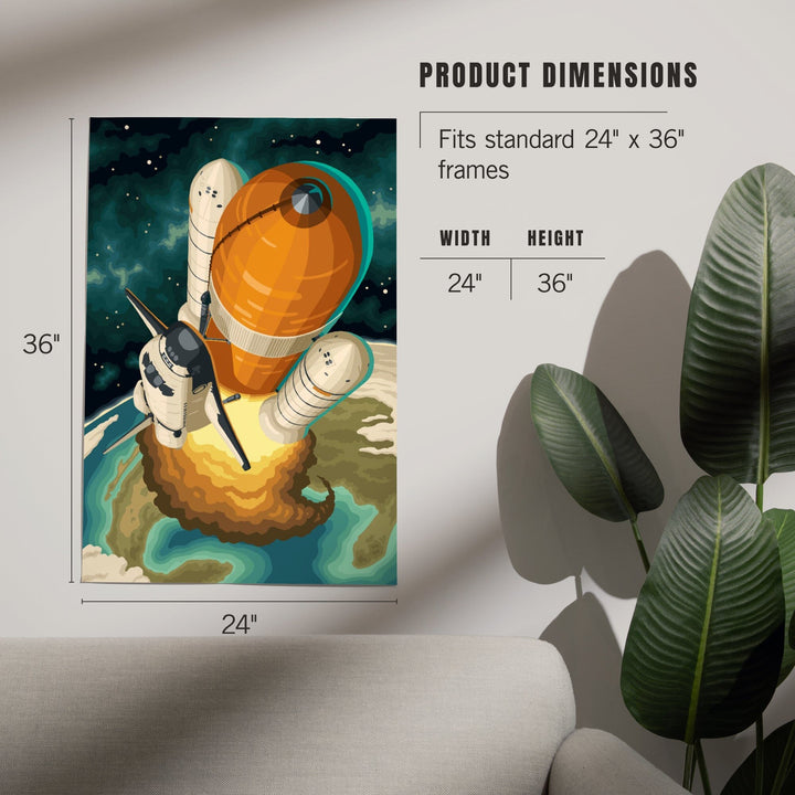 Space Shuttle Entering Orbit, Art & Giclee Prints Art Lantern Press
