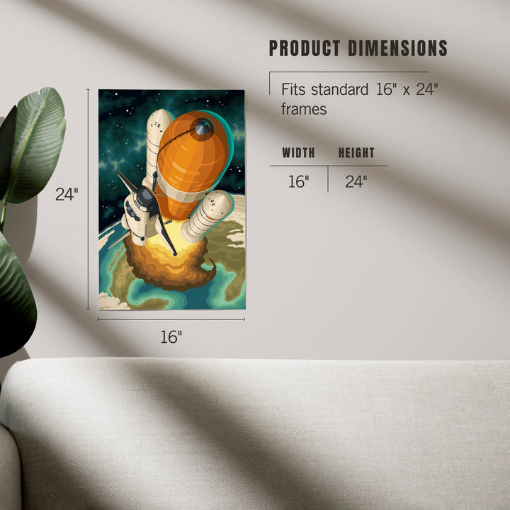 Space Shuttle Entering Orbit, Art & Giclee Prints Art Lantern Press