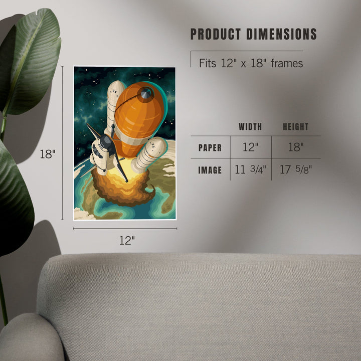 Space Shuttle Entering Orbit, Art & Giclee Prints Art Lantern Press