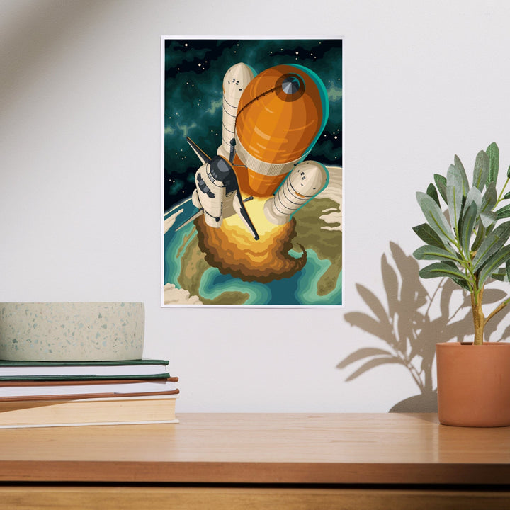 Space Shuttle Entering Orbit, Art & Giclee Prints Art Lantern Press