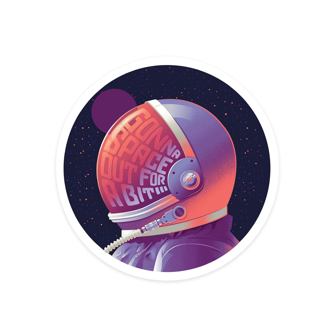 Spacethusiasm Collection, Astronaut, Gonna Space Out For A Bit, Contour, Vinyl Sticker Sticker Lantern Press
