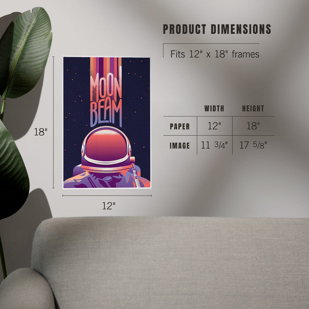 Spacethusiasm Collection, Astronaut, Moon Beam, Art & Giclee Prints Art Lantern Press