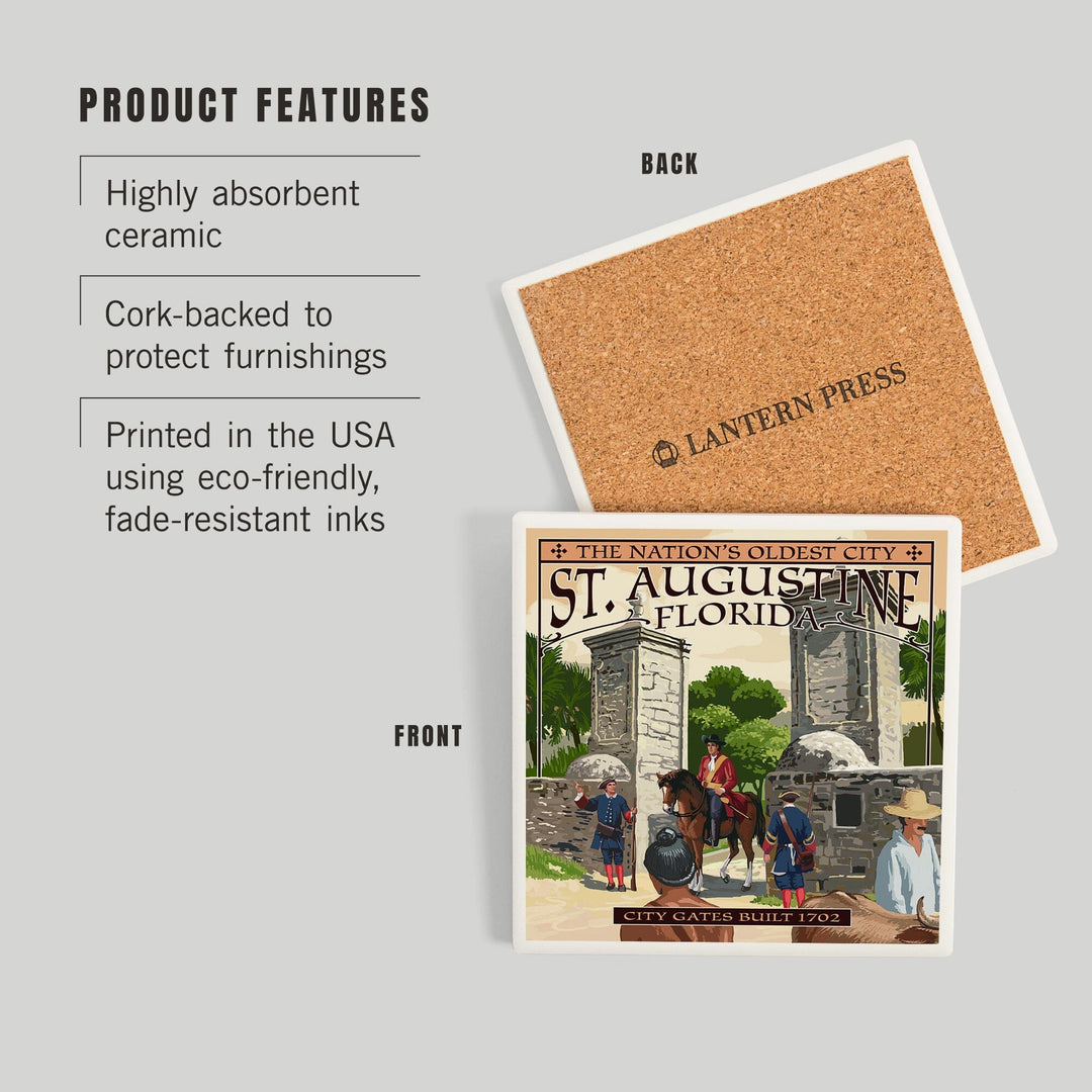 St. Augustine, Florida, City Gates, Coasters Coasters Lantern Press