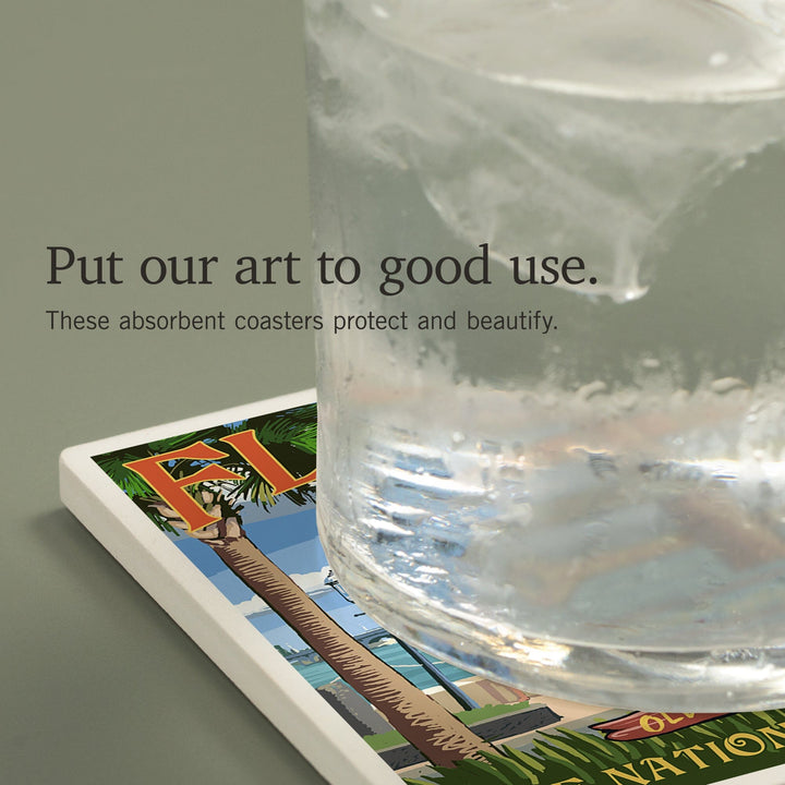 St. Augustine, Florida, Destinations Sign, Coasters Coasters Lantern Press