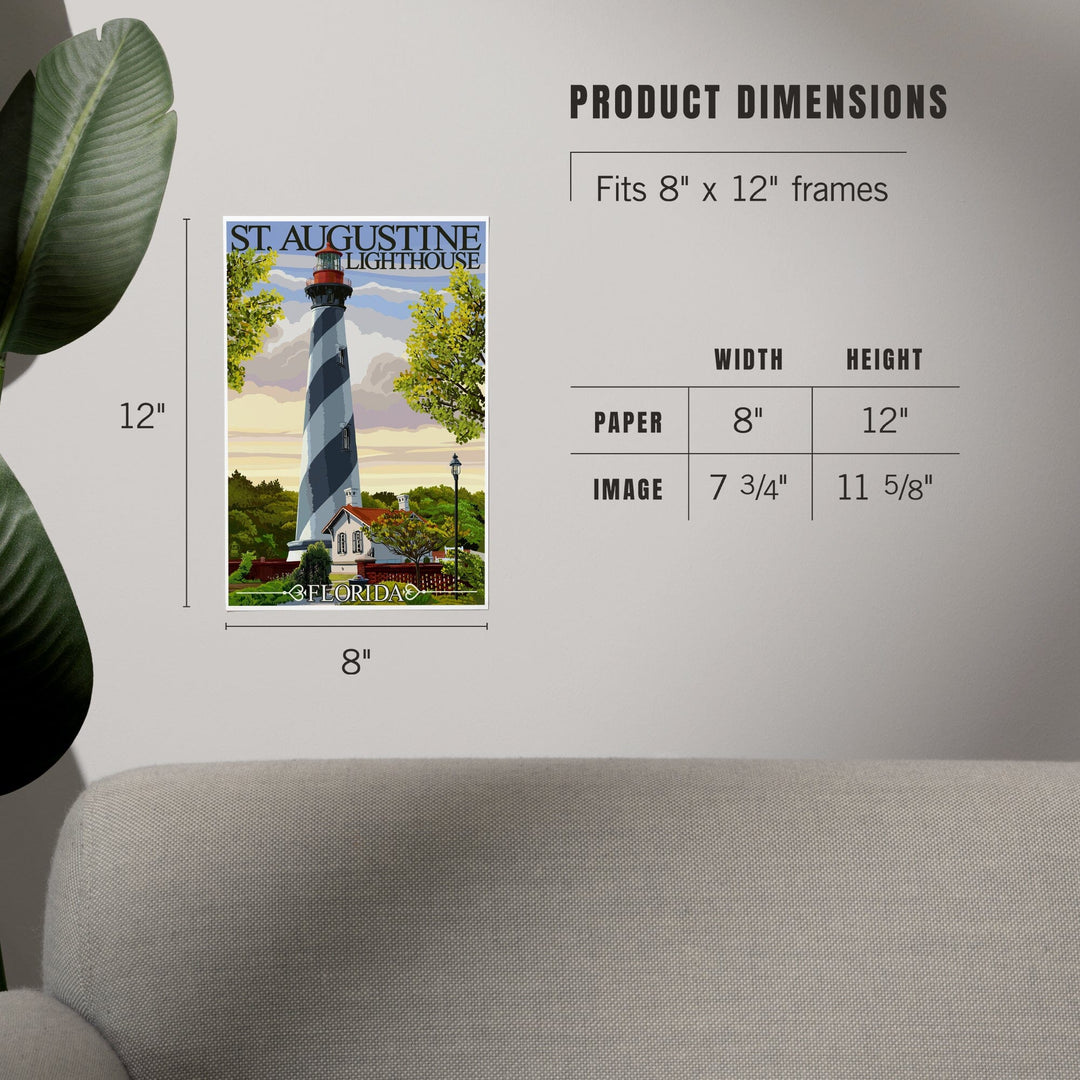 St. Augustine, Florida Lighthouse, Art & Giclee Prints Art Lantern Press