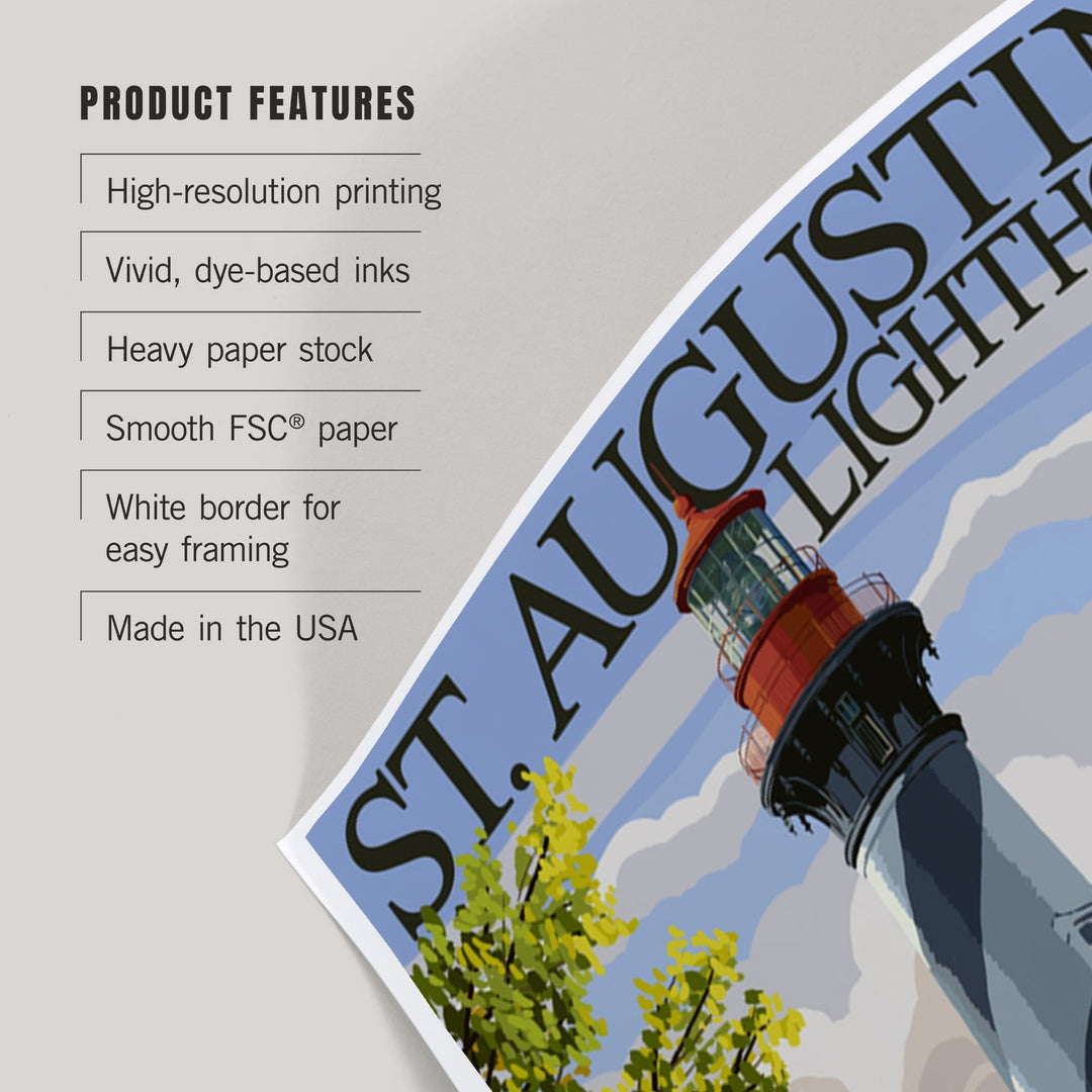 St. Augustine, Florida Lighthouse, Art & Giclee Prints Art Lantern Press