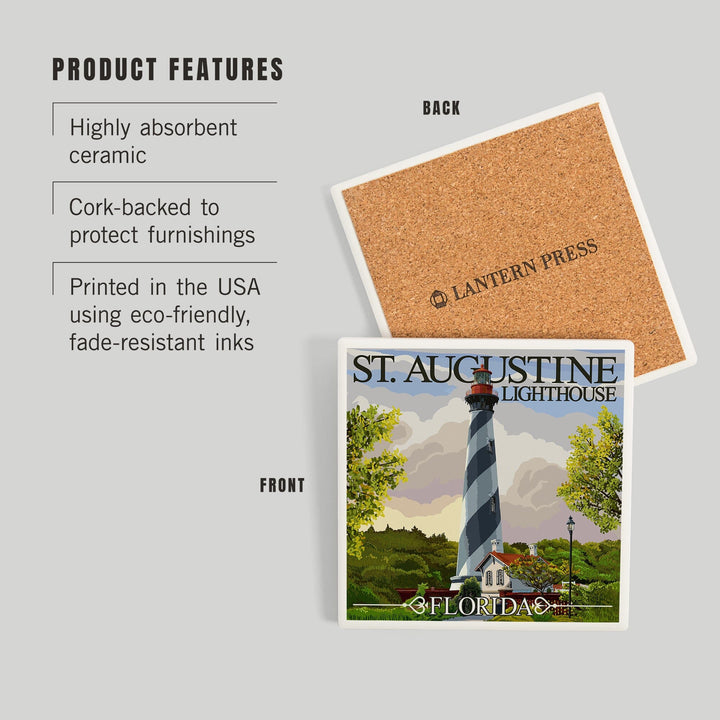 St. Augustine, Florida Lighthouse, Coasters Coasters Lantern Press