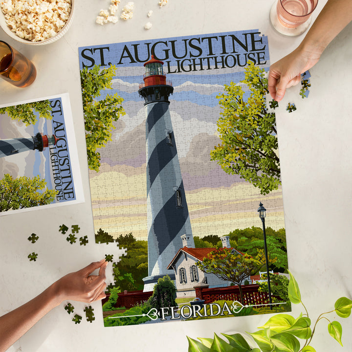St. Augustine, Florida Lighthouse, Jigsaw Puzzle Puzzle Lantern Press