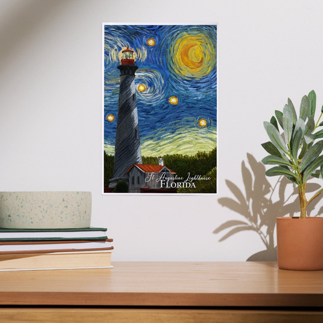 St. Augustine, Florida, Lighthouse, Starry Night, Art & Giclee Prints Art Lantern Press