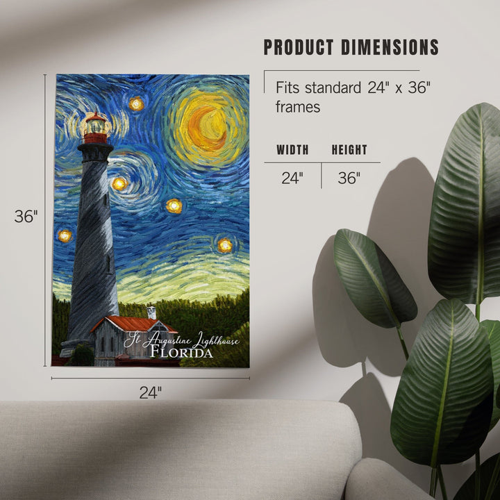 St. Augustine, Florida, Lighthouse, Starry Night, Art & Giclee Prints Art Lantern Press