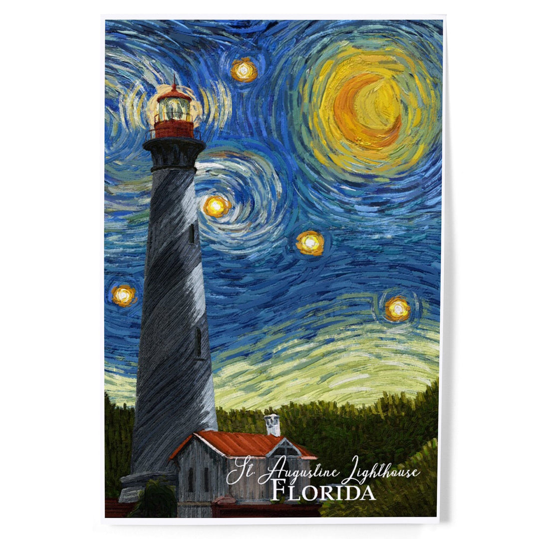St. Augustine, Florida, Lighthouse, Starry Night, Art & Giclee Prints Art Lantern Press
