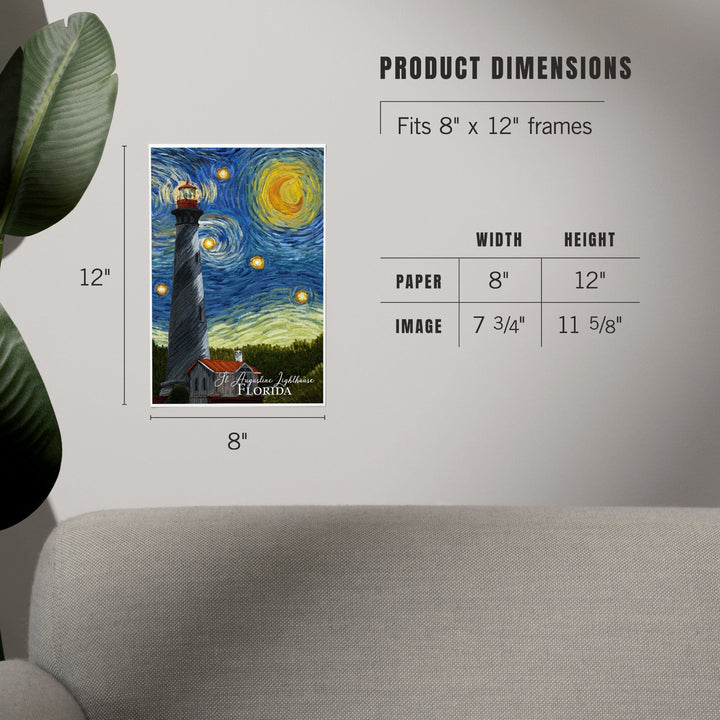 St. Augustine, Florida, Lighthouse, Starry Night, Art & Giclee Prints Art Lantern Press