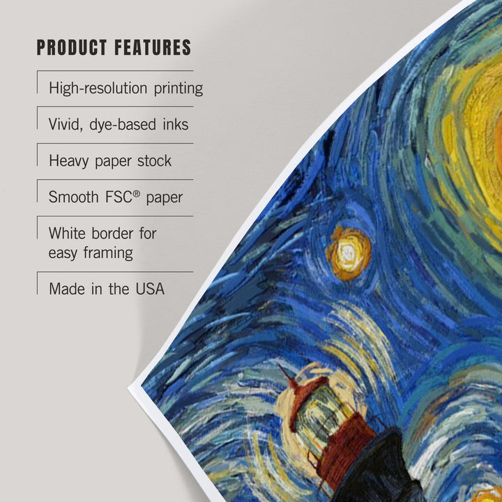 St. Augustine, Florida, Lighthouse, Starry Night, Art & Giclee Prints Art Lantern Press