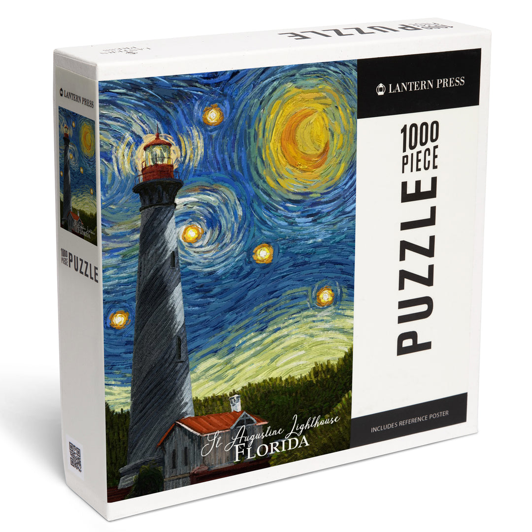 St. Augustine, Florida, Lighthouse, Starry Night, Jigsaw Puzzle Puzzle Lantern Press