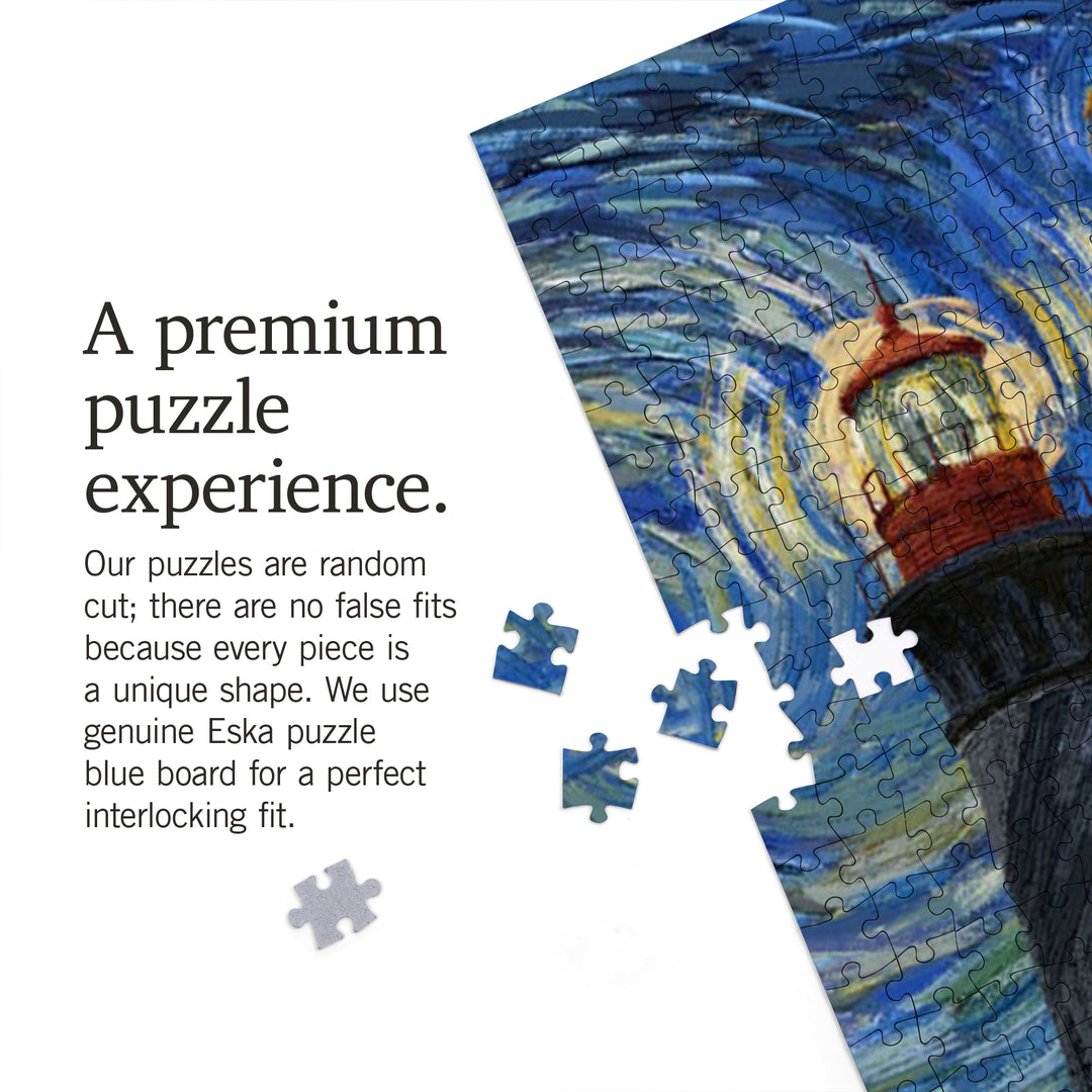 St. Augustine, Florida, Lighthouse, Starry Night, Jigsaw Puzzle Puzzle Lantern Press