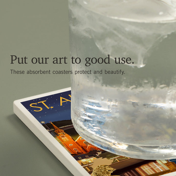 St. Augustine, Florida, Night Scene, Coasters Coasters Lantern Press