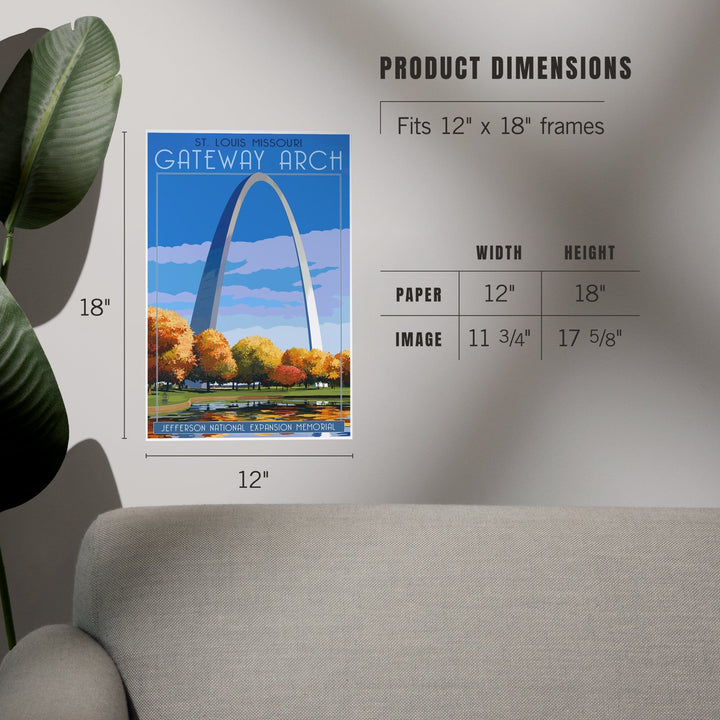 St. Louis, Missouri, Gateway Arch in Fall, Art & Giclee Prints Art Lantern Press