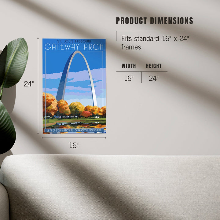 St. Louis, Missouri, Gateway Arch in Fall, Art & Giclee Prints Art Lantern Press