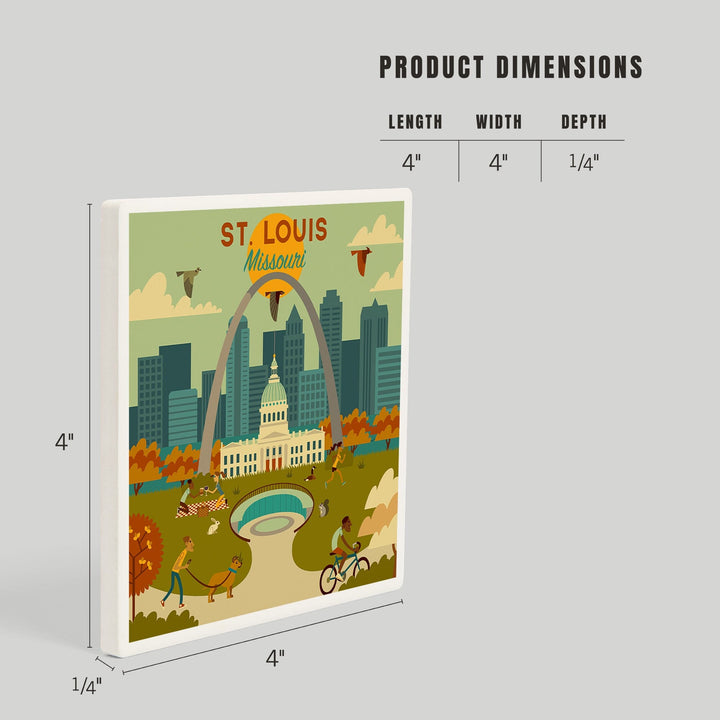 St. Louis, Missouri, Geometric National Park Series, Coasters Coasters Lantern Press