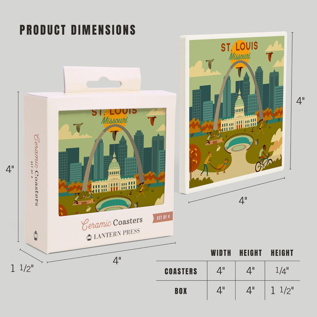 St. Louis, Missouri, Geometric National Park Series, Coasters Coasters Lantern Press