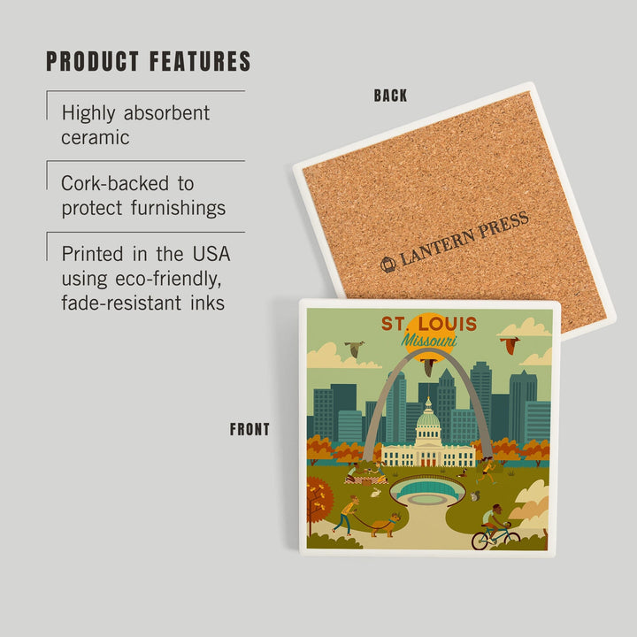 St. Louis, Missouri, Geometric National Park Series, Coasters Coasters Lantern Press