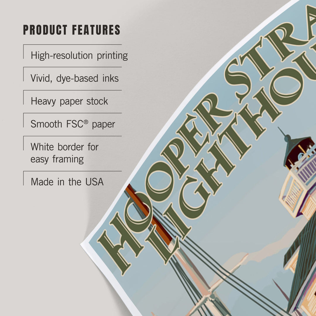 St. Michaels, Maryland, Hooper Strait Lighthouse (Colorized), Art & Giclee Prints Art Lantern Press