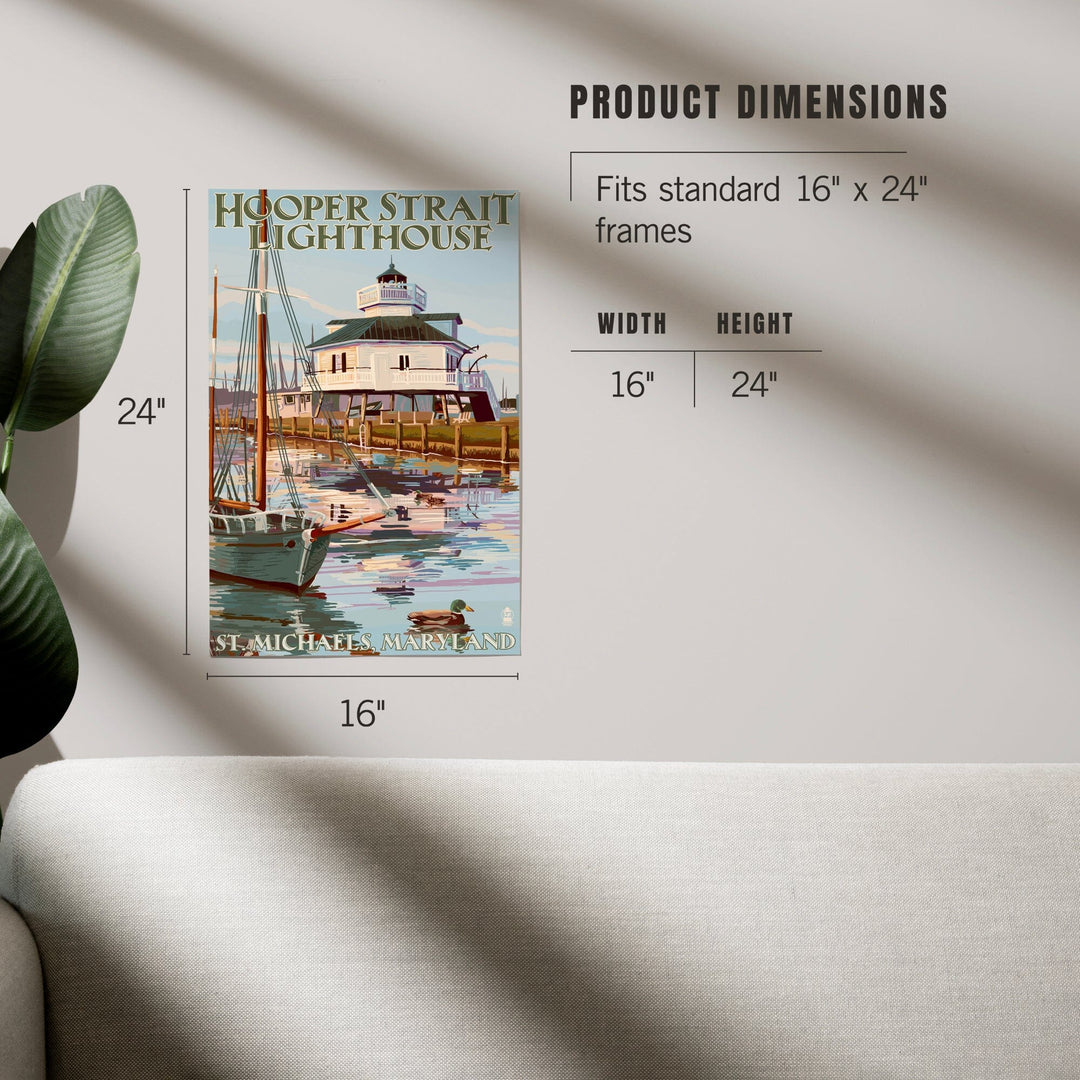 St. Michaels, Maryland, Hooper Strait Lighthouse (Colorized), Art & Giclee Prints Art Lantern Press