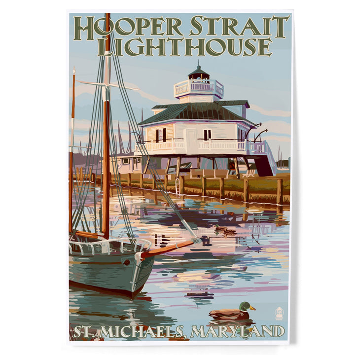 St. Michaels, Maryland, Hooper Strait Lighthouse (Colorized), Art & Giclee Prints Art Lantern Press
