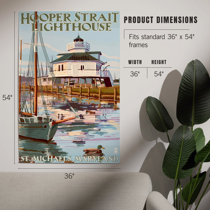 St. Michaels, Maryland, Hooper Strait Lighthouse (Colorized), Art & Giclee Prints Art Lantern Press