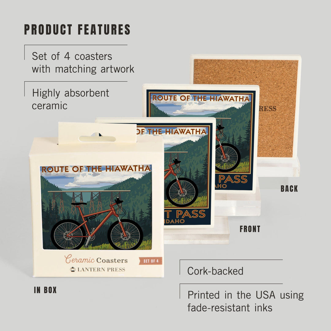 St. Regis, Montana, Route of the Hiawatha Mountain Bike Scene, Coasters Coasters Lantern Press