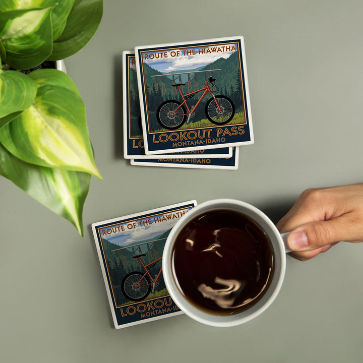 St. Regis, Montana, Route of the Hiawatha Mountain Bike Scene, Coasters Coasters Lantern Press