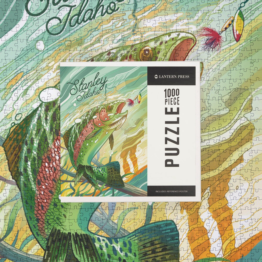 Stanley, Idaho, Fishing, Underwater Trout, Jigsaw Puzzle Puzzle Lantern Press