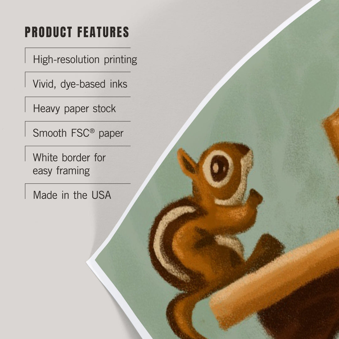 Stay Wild, Smokey Bear and Squirrel, Art & Giclee Prints Art Lantern Press