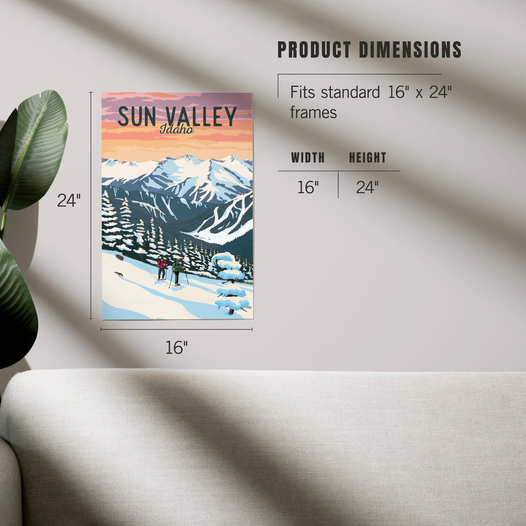 Sun Valley, Idaho, Winter Snowshoers, Art & Giclee Prints Art Lantern Press