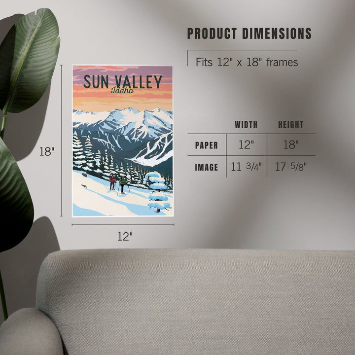 Sun Valley, Idaho, Winter Snowshoers, Art & Giclee Prints Art Lantern Press