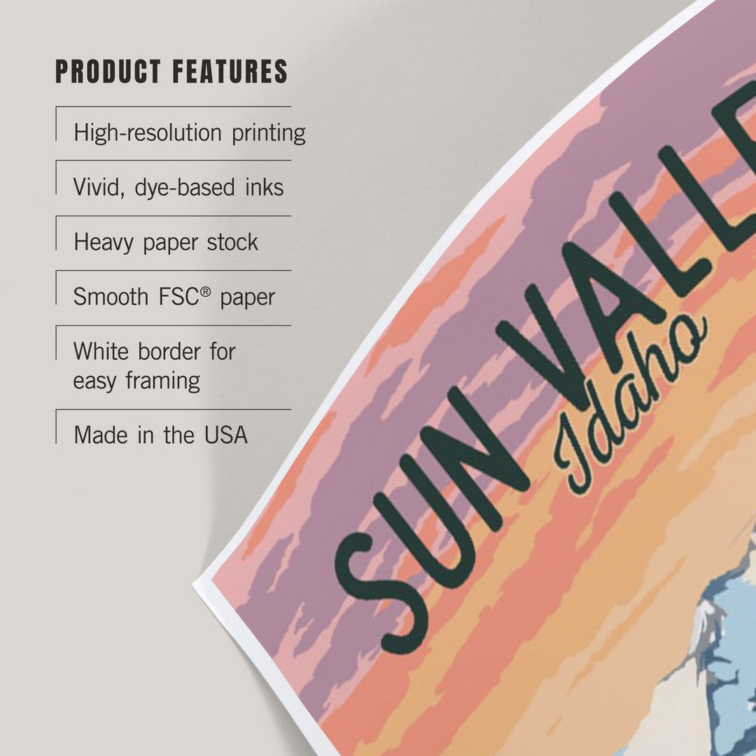 Sun Valley, Idaho, Winter Snowshoers, Art & Giclee Prints Art Lantern Press