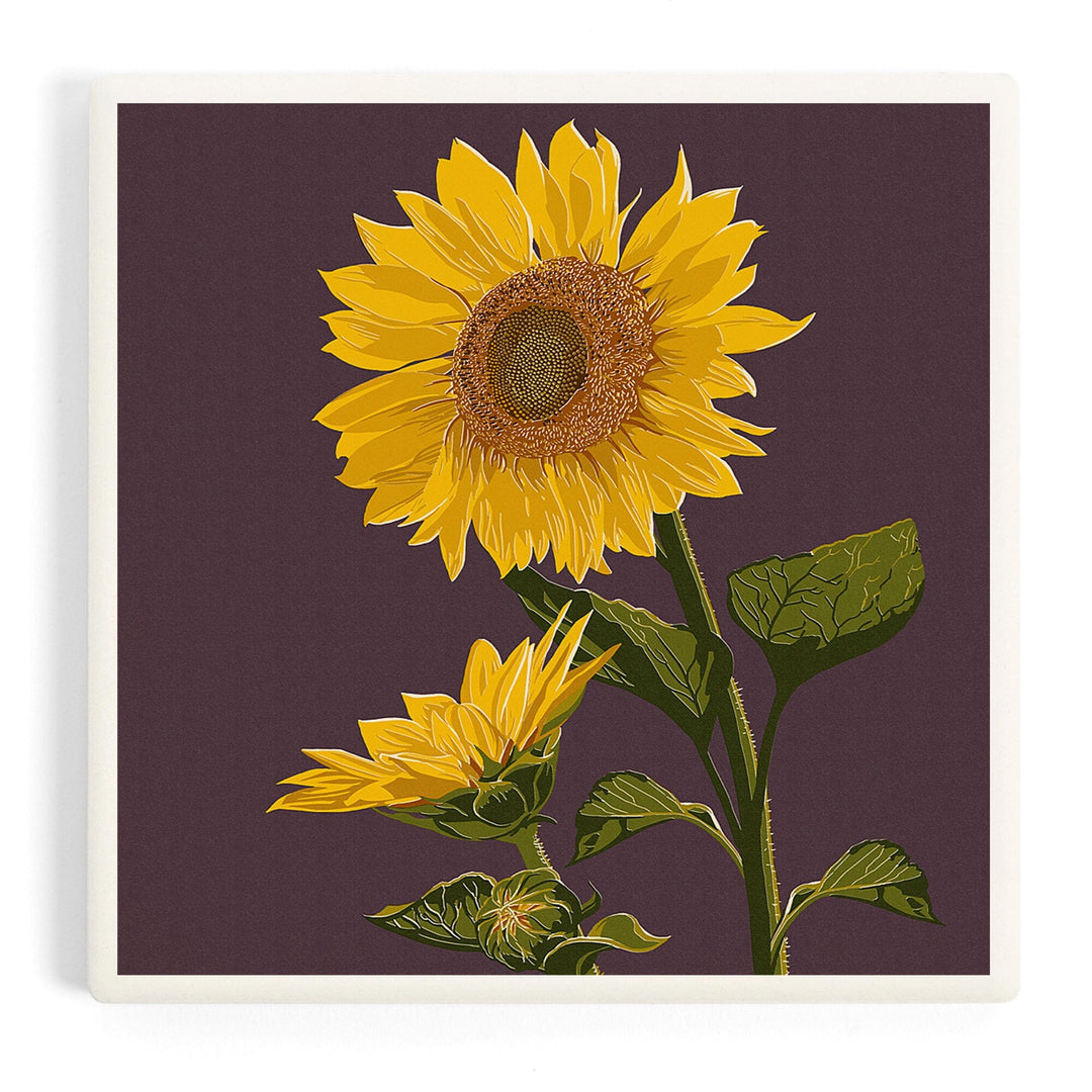 Sunflowers, Letterpress, Coasters Coasters Lantern Press