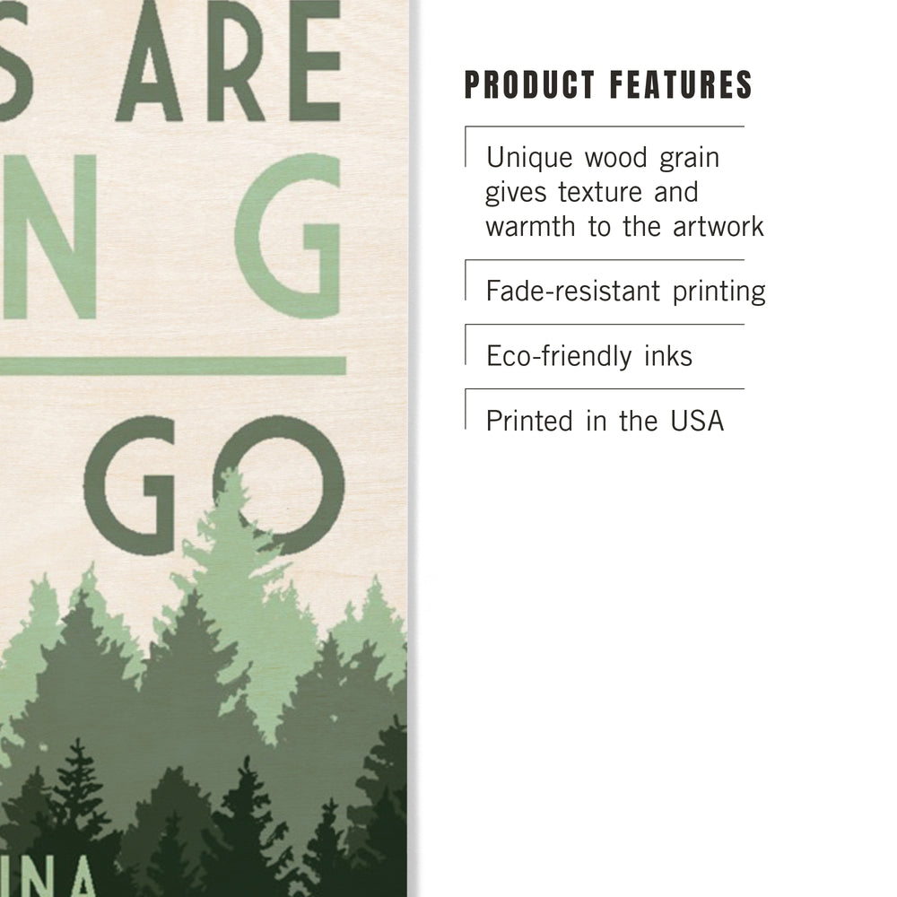 Sylva, North Carolina, The Mountains are Calling, Pine Trees, Wood Signs and Postcards Wood Lantern Press