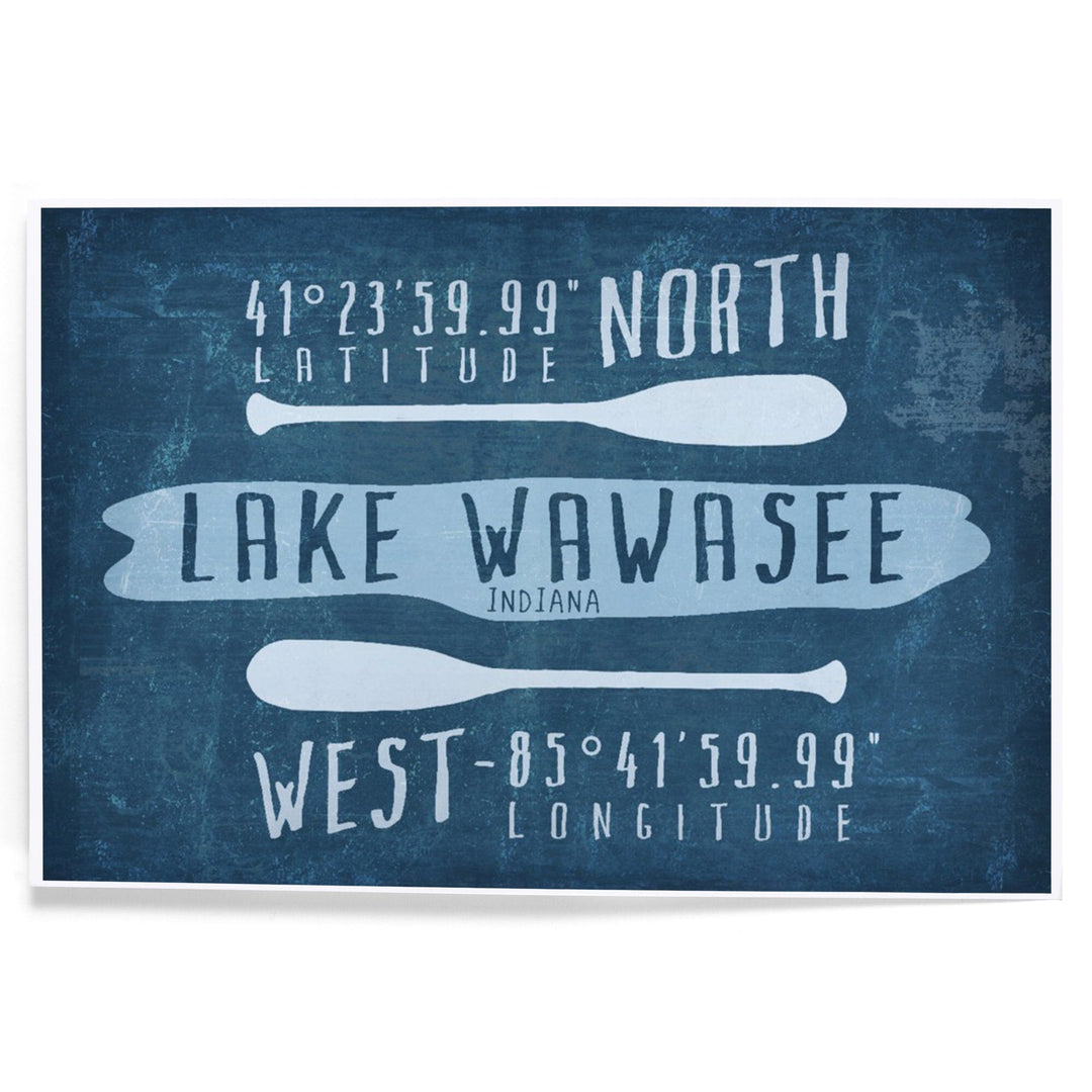 Syracuse, Indiana, Lake Essentials, Lake Wawasee, Lat Long, Art & Giclee Prints Art Lantern Press